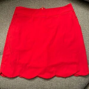 Renwick scalloped red skort